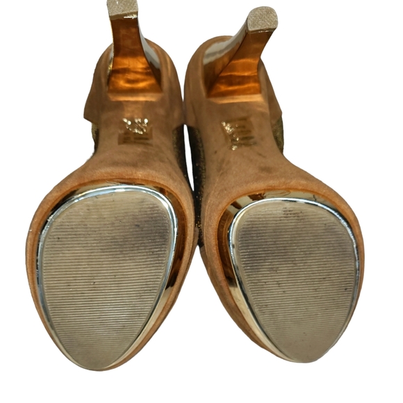 Gold and Caramel Promiseu Stiletto Boots Size 8 - Picture 7 of 7